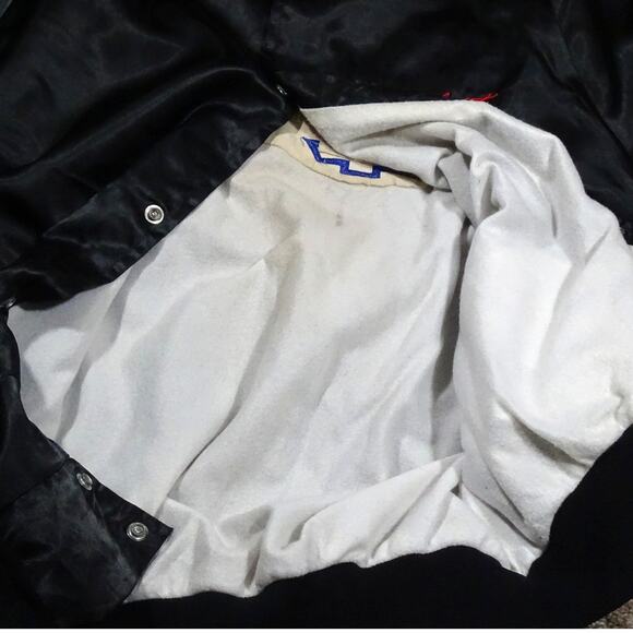 Vtg Westark Black Satin Chevrolet "Heartbeat of America" Bomber Jacket, Size M - Picture 5 of 10